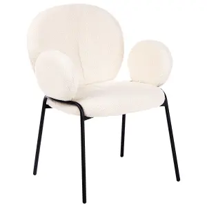 Set of 2 Dining Chairs ELY Boucle Off-White