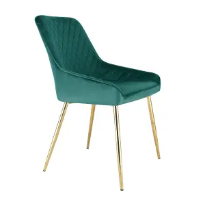 Hamilton - Dining x2 Chair in Velvet - (Green)