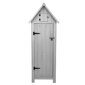 Wooden Garden Storage Shed - Grey