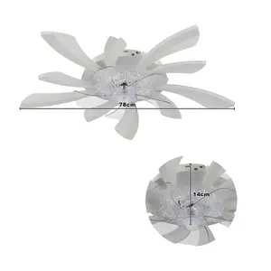 30.7'' Dia Creative White LED Ceiling Fan Light with Remote Control