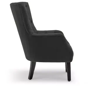 Velvet Black Gabriella Accent Chair