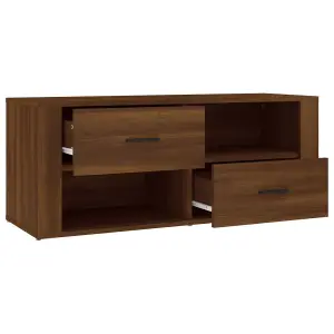 Berkfield TV Cabinet Brown Oak 100x35x40 cm Engineered Wood