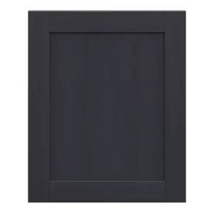 Alpinia Matt midnight navy wood effect Shaker Tall appliance Cabinet door (W)600mm (H)723mm (T)18mm