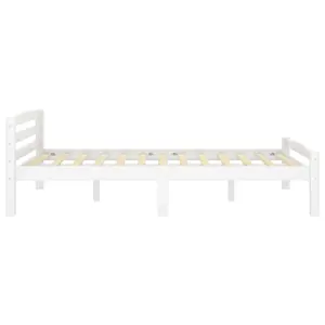 Berkfield Bed Frame White Solid Pinewood 140x200 cm