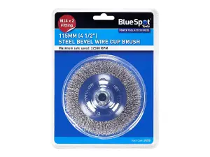 BlueSpot Tools Steel Bevel Wire Cup Brush 115mm M14 X 2