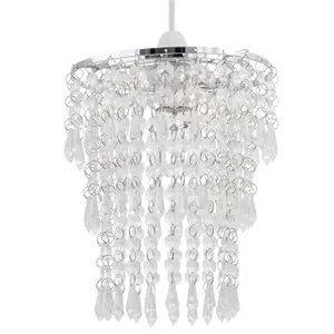 First Choice Lighting Set of 2 Clear Jewel Tiered Light Shades