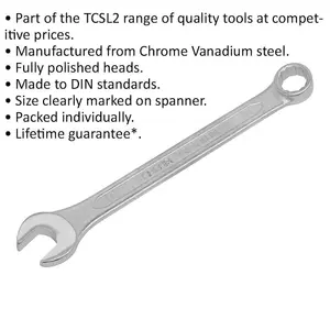 Premium 11mm Combination Spanner - Chrome Vanadium Steel with Polished Finish