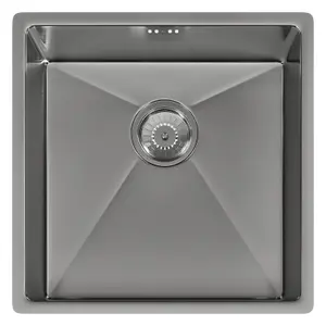 Liquida EL440BS 1.0 Bowl Brushed Steel Undermount Kitchen Sink With Waste