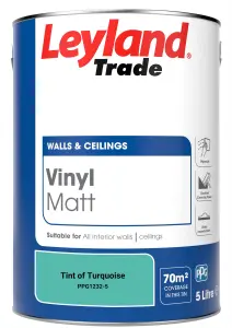 Leyland Trade Vinyl Matt Walls & Ceilings Emulsion Paint Tint of Turquoise (PPG1232-5) 5L