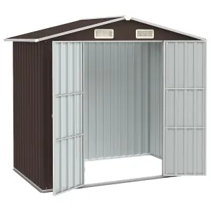 Berkfield Garden Shed Brown 205x129x183 cm Galvanised Steel