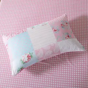 Tailings Duvet Cover Set with Pillowcases Pink/Blue/White / Super King - 2 Standard Pillowcases