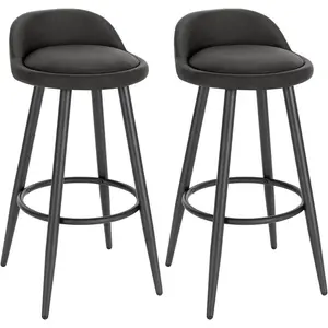 Ackeron 70Cm Bar Stool (Set of 2) Anthracite