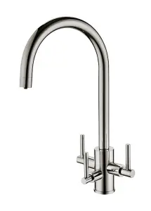 Clearwater Stella Tri Spa Kitchen Filter Tap Filtered Water & Cold & Hot Brushed Nickel PVD - ST2BN