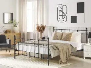 Metal EU Super King Size Bed Frame Black LYNX