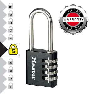 Master Lock Black Aluminium Combination Padlock (H)102mm (W)40mm