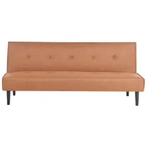 Beliani Retro Sofa Bed VISBY Golden Brown