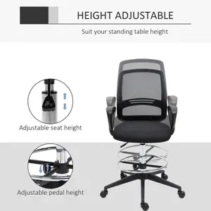 Vinsetto Draughtsman Chair Tall Office Chair with Adjustable Height