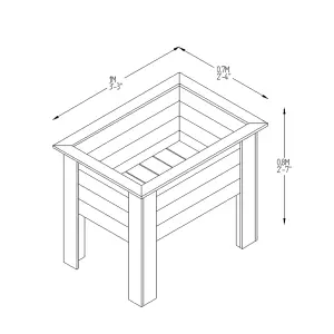 Forest Garden Deep root Wooden Rectangular Planter (H)80cm (W)100cm