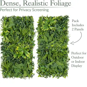 Artificial Plant Living Wall Panels Fence Covering Indoor Outdoor (Set of 4 1m x 1m)