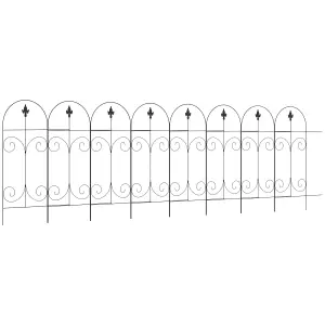 Outsunny Decorative Garden Fencing, 8PCs 44in x 12.5ft