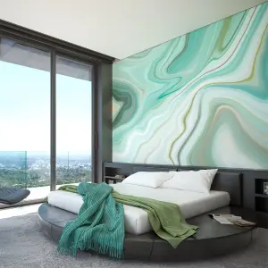 Origin Murals Marble Emerald Green Matt Smooth Paste the Wall Mural 350cm wide x 280cm high