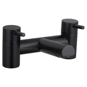 Luxury Black Round Lever Bath Filler Tap