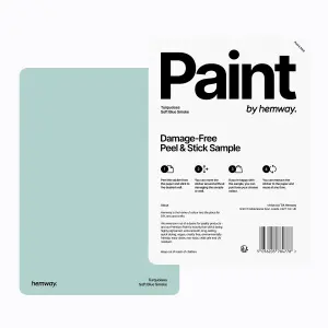 Hemway Chalk Paint Matt A5 Sample, Soft Blue Smoke, Peel & Stick Swatch For Interior Walls Wood