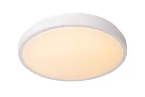 Lucide Dasher Modern Flush ceiling light Bathroom 34,8cm - LED - 1x18W 2700K - IP44 - White