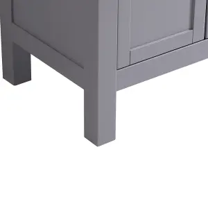 Rinse Bathrooms Traditional Bathroom Grey Vanity Sink Unit Cabinet Basin Floor Standing Storage Furniture 600mm