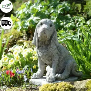 Stone Cast Bloodhound Garden Ornament