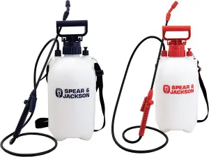 Spear & Jackson 5LPAPSTWIN 5 Litre Pump Action Pressure Sprayer - Twin Pack