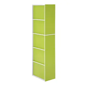 Aliesha Open Shelf Bookcase Green/White / 132.1cm H x 40.1cm W x 23.9cm D