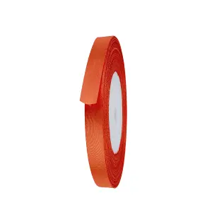 6mm Orange Double Sided Satin Polyester Ribbon Roll, 25 metres