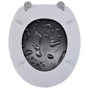 Toilet Seat with MDF Lid Water Drop Design