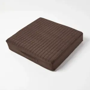 Homescapes Brown Quilted Polyester Armchair Booster Cushion Cover