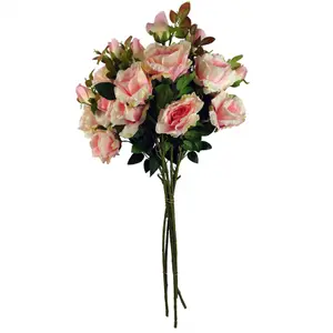 Pack of 6 x 80cm Artificial Pink Rose Stem - 18 flowers