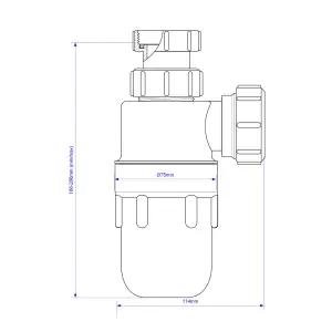 McAlpine Adjustable Bottle Sink & basin Trap (Dia)32mm