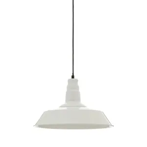 Interiors by Premier Brant White Metal Pendant Light