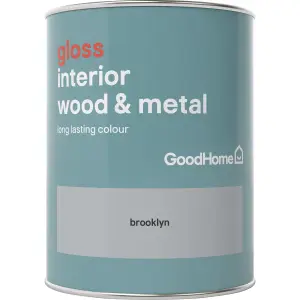 GoodHome Brooklyn Gloss Metal & wood paint, 750ml