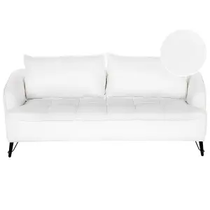 3 Seater Boucle Sofa White HOBRO