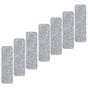 14 Pcs Light Grey Felt Stair Treads Carpet Anti Slip Rectangular Stair Runner Step Mats