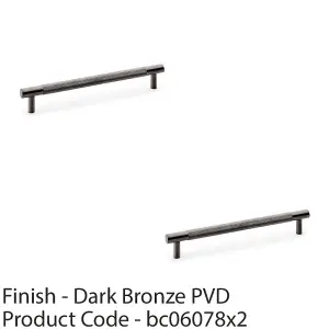 2 PACK - Knurled T Bar Door Pull Handle - Dark Bronze - 160mm Centres Premium Drawer