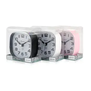 Analogue Quartz Movement / Crystal Alarm Tabletop Clock White