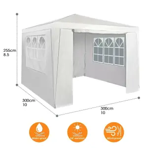 MCC Direct 3x3 Event Gazebo White with Sides