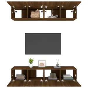 Berkfield TV Cabinets 4 pcs Brown Oak 80x30x30 cm Engineered Wood