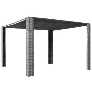 Berkfield Gazebo with Roof Poly Rattan 300x300x200 cm Grey and Anthracite