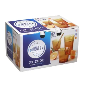 Duralex - Lys Highball Glasses - 280ml - Amber - Pack of 6