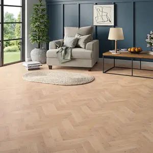 Lusso Carrara Luxe Invisible Oiled Oak Herringbone Engineered Wood Flooring