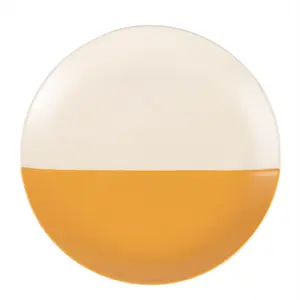 Nicola Spring - Dipped Flecked Stoneware Plates - 20.5cm - Mustard - Pack of 4