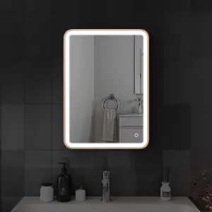 Harper & Harlow 500x700 Vela Brushed Brass LED Illuminated Bathroom Mirror